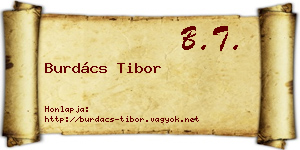 Burdács Tibor névjegykártya